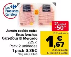 Oferta de Carrefour El Mercado - Jamon Cocido Extra Finas Lonchas en Carrefour