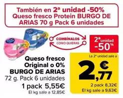 Oferta de Burgo De Arias - Queso Fresco Original O 0% en Carrefour