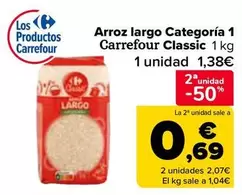 Oferta de Carrefour Classic - Arroz Largo Categoria 1 Classic en Carrefour