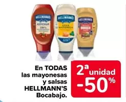Oferta de Hellmann's - En Todas Las Mayonesas Y Salsas Bocabajo en Carrefour
