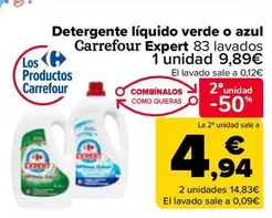 Oferta de Carrefour Expert - Detergente Líquido Verde O Azul en Carrefour