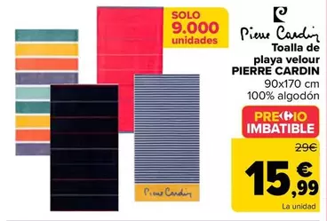 Oferta de Pierre Cardin - Toalla De Playa Velour por 15,99€ en Carrefour