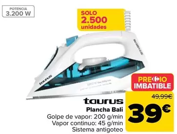 Oferta de Taurus - Plancha Bali por 39€ en Carrefour