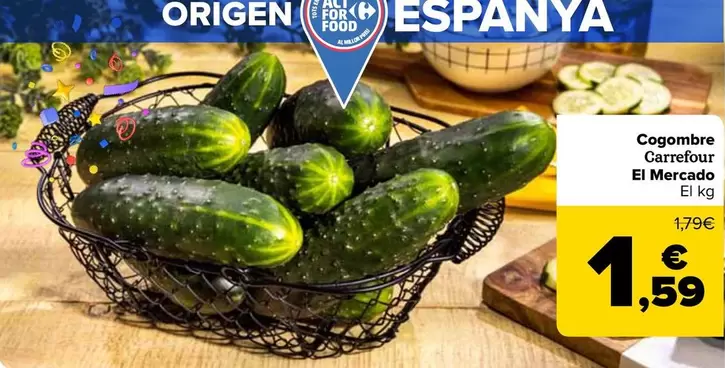 Oferta de Carrefour El Mercado - Pepino por 1,59€ en Carrefour