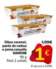 Oferta de Danone - Oikos Caramelo, Tarta Arandanos O Manzana-Canela por 1€ en Carrefour