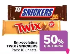 Oferta de Twinx/Snickers - En Chocolatina en Carrefour