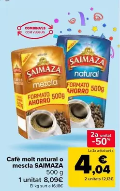 Oferta de Saimaza - Café molido natural o mezcla en Carrefour