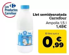 Oferta de Carrefour - Leche Semidesnatada por 1,48€ en Carrefour