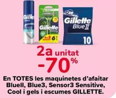 Oferta de Gillette - En Todas Las Maquinillas De Afeitar Blue II, Blue 3, Sensor 3 Sensitive, Cool Y Geles Y Espumas en Carrefour