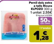 Oferta de El Pozo - Jamón Cocido Extra Loncheado en Carrefour