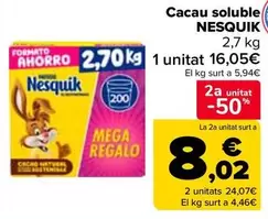 Oferta de Nesquik - Cacao Soluble  en Carrefour
