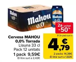 Oferta de Mahou - Cerveza 0,0% Tostada en Carrefour