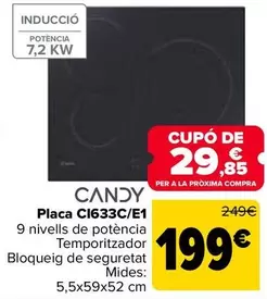 Oferta de Candy - Placa Ci633ce1 por 199€ en Carrefour