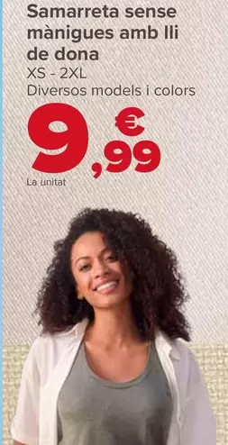 Oferta de Camiseta Sin Mangas Con Lino Mujer por 9,99€ en Carrefour