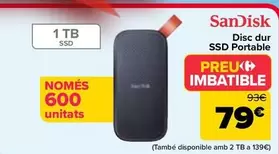 Oferta de Sandisk - Disco Duro Ssd Portable por 79€ en Carrefour