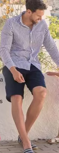 Oferta de Tex - Camisa Manga Larga Rayas Con Lino O Bermuda China Lisa Con Lino por 19,99€ en Carrefour