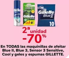 Oferta de Gillette - En Todas Las Maquinillas De Afeitar Blue II, Blue 3, Sensor 3 Sensitive, Cool Y Geles Y Espumas en Carrefour