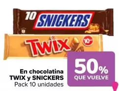 Oferta de Twinx/Snickers - En Chocolatina en Carrefour