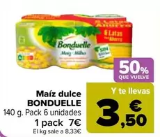 Oferta de Bonduelle - Maíz Dulce por 7€ en Carrefour