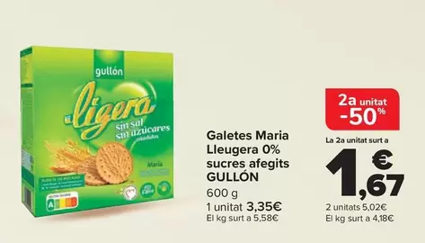 Oferta de Gullón - Galletas Maria Ligera 0% Azucares Anadidos en Carrefour