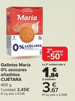 Oferta de Cuétara - Galletas María 0% Azúcares Añadidos en Carrefour