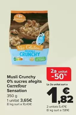 Oferta de Carrefour - Muesli Crunchy 0% Azúcares Añadidos Sensation en Carrefour