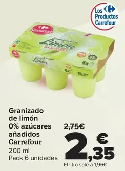 Oferta de Carrefour - Granizado De Limón 0% Azúcares Añadidos  por 2,35€ en Carrefour