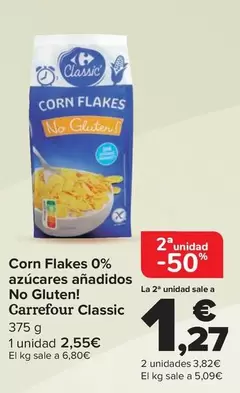 Oferta de Carrefour Classic - Corn Flakes 0% Azucares Anadidos No Gluten!  en Carrefour