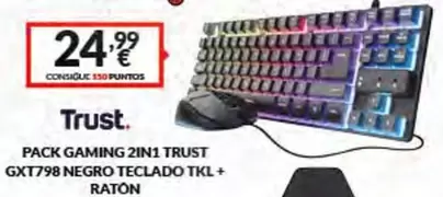 Oferta de Trust - Pack Gaming 2in 1  Gxt798 Negro Teclado + Raton por 24,99€ en Game