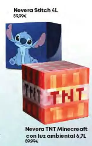 Oferta de Nevera TNT Minecreaft Con Luz Ambiental  por 59,99€ en Game