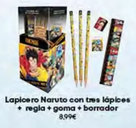 Oferta de Lapicero Naruto Con  Lápices + Regla + Goma + Borrador por 8,99€ en Game