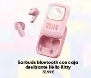 Oferta de Earbuds Bluetooth Con Caja Deslizante Hello Kitty por 35,99€ en Game