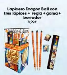 Oferta de Lápicero Dragon Ball Con Tres Lápices + Regula + Borrador por 8,99€ en Game
