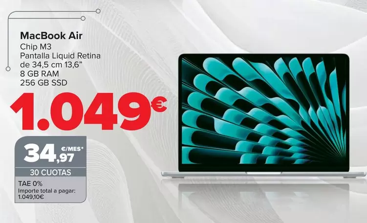 Oferta de Apple - MacBook Air por 1049€ en Carrefour