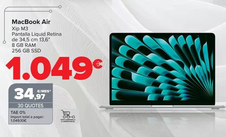 Oferta de Apple - MacBook Air por 1049€ en Carrefour