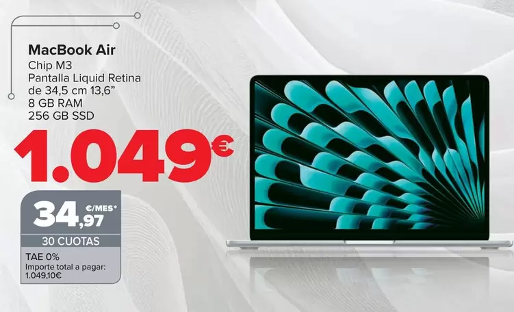Oferta de Apple - MacBook Air por 1049€ en Carrefour