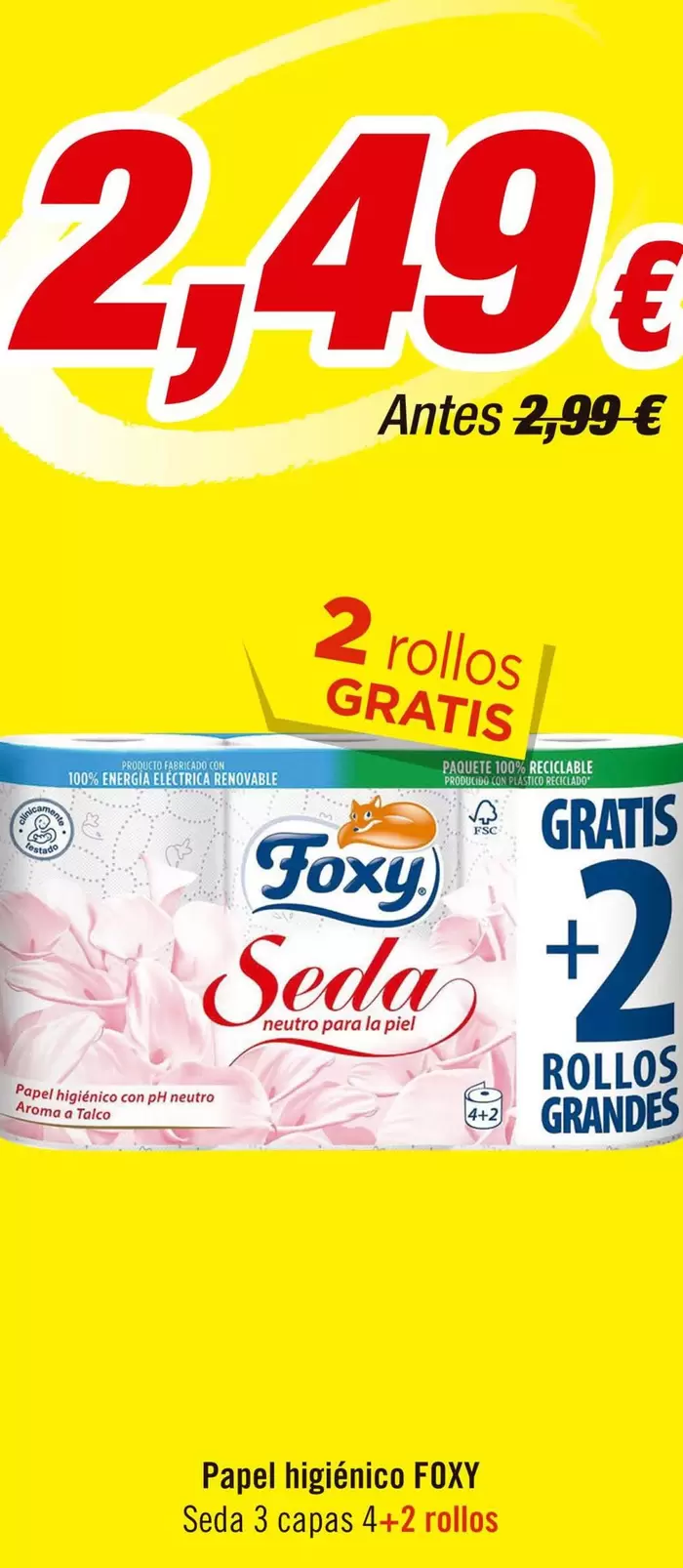 Oferta de Foxy - Papel Higiénico por 2,49€ en Aquabel Perfumerías
