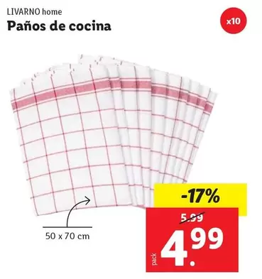 Oferta de Livarno Home - Panos De Cocina por 4,99€ en FACTORI discount