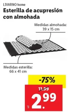Oferta de Livarno Home - Esterilla De Acupresion Con Almohada por 2,99€ en FACTORI discount