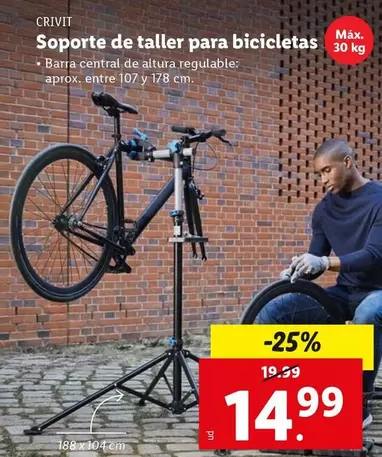 Oferta de Crivit - Soporte De Taller Para Bicicletas por 14,99€ en FACTORI discount