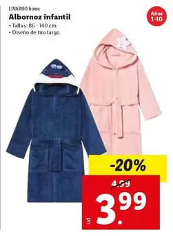Oferta de Livarno Home - Albornoz Infantil por 3,99€ en FACTORI discount