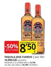 Oferta de Jose Cuervo - Tequila | Bot por 25,49€ en Supermercados MAS