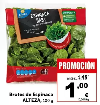 Oferta de Alteza - Brotes De Espinaca por 1€ en Masymas