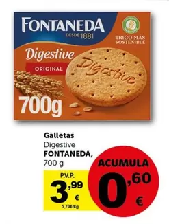 Oferta de Fontaneda - Galletas Digestive por 3,99€ en Masymas