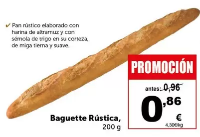 Oferta de Rústico - Baguette Rústica por 0,86€ en Masymas