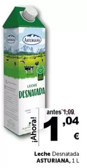 Oferta de La Asturiana - Leche Desnatada por 1,04€ en Masymas