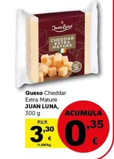 Oferta de Juan Luna - Queso Cheddar Extra Mature por 3,3€ en Masymas