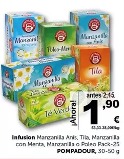 Oferta de Pompadour - Infusion Manzanilla por 1,9€ en Masymas