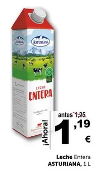 Oferta de La Asturiana - Leche Entera por 1,19€ en Masymas