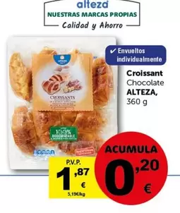 Oferta de Alteza - Croissant Chocolate por 1,87€ en Masymas
